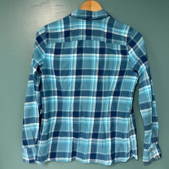 𝅺BOYS Tommy Hilfiger Button Up Shirt - Blue Plaid - Size M - Picture 2 of 6